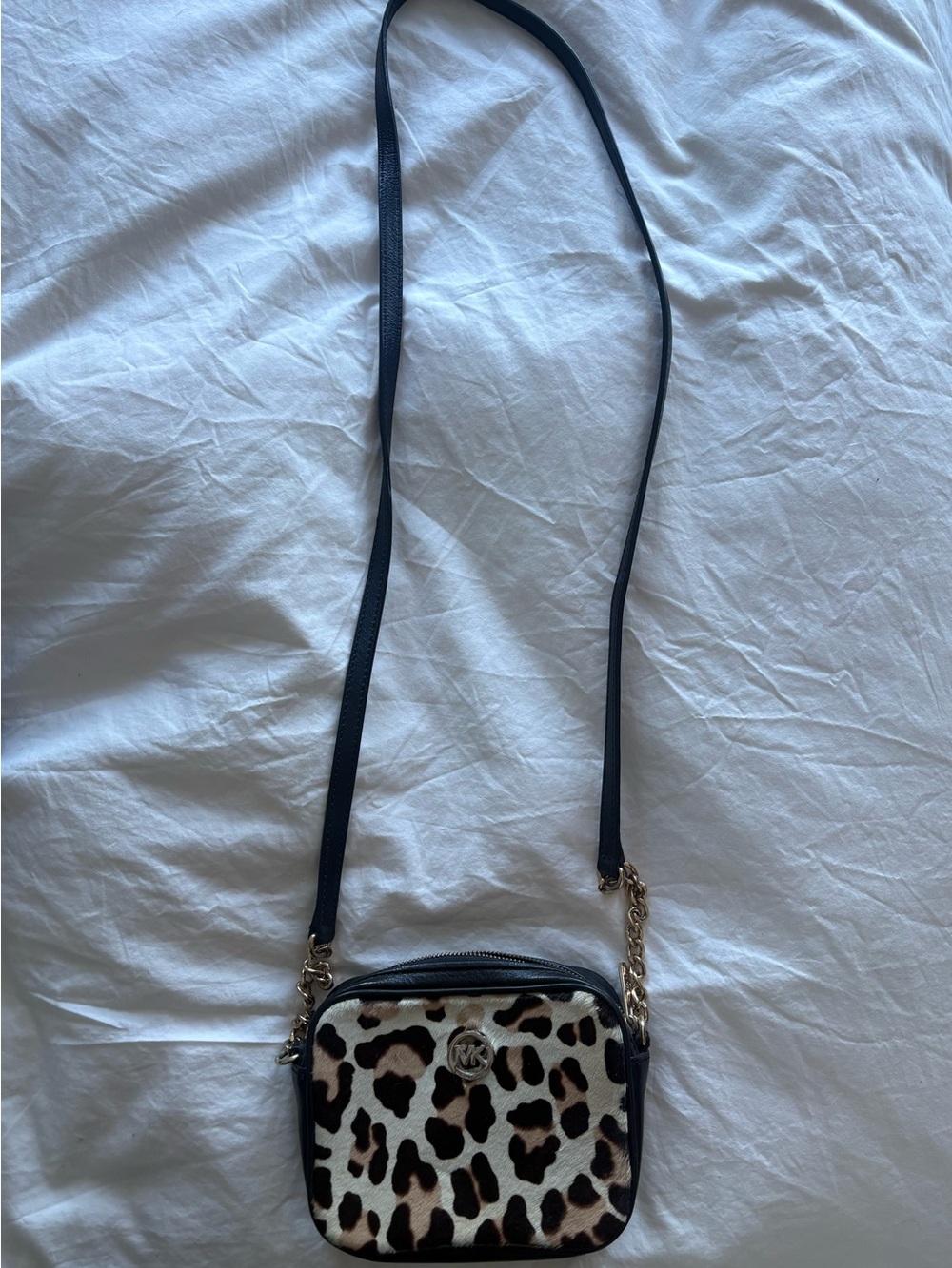 MICHAEL Michael Kors Leopard Print Crossbody in Black & Brown